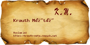 Krauth Máté névjegykártya
