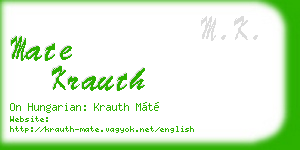 mate krauth business card